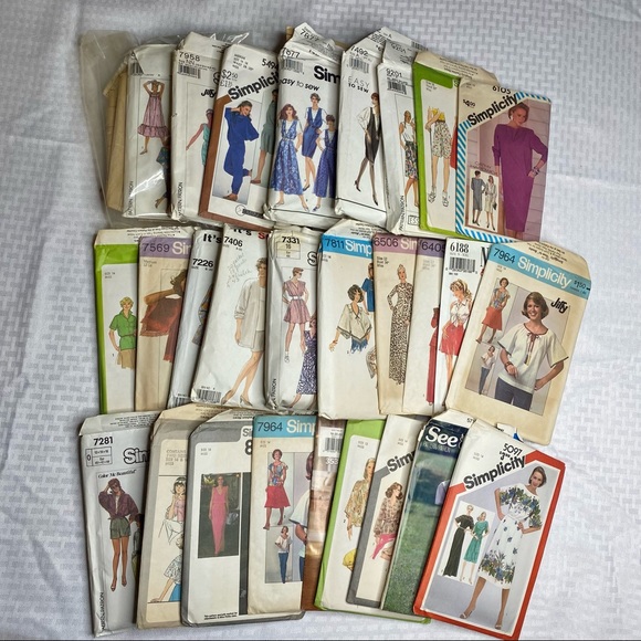 Vintage Sewing Patterns, Lot of 45, McCall’s and Simplicity, 70’-90’s - Picture 2 of 3